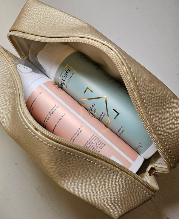 Goudkleurige Toilettas Kunstleer - CG Curls - Amazing Curls - #krullenproducten#